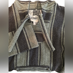 Original Senior Lopez Unisex Gray Green Striped Baja Hoodie Drug Rug Pullover Sm